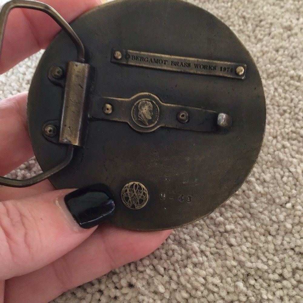 Vintage “Honoris Causa” Bergamot Brass Works 1974 Belt Buckle - Picture 3 of 4